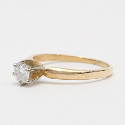 Inel Logodnă cu Diamante din Aur Galben 14k