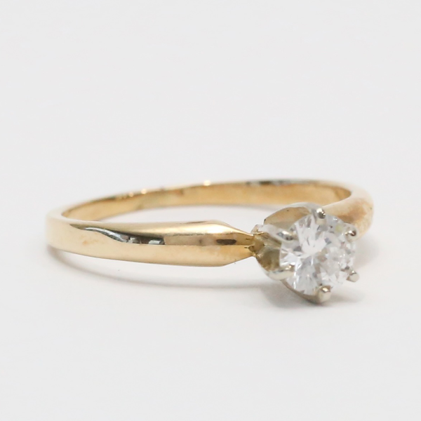 Inel Logodnă cu Diamante din Aur Galben 14k