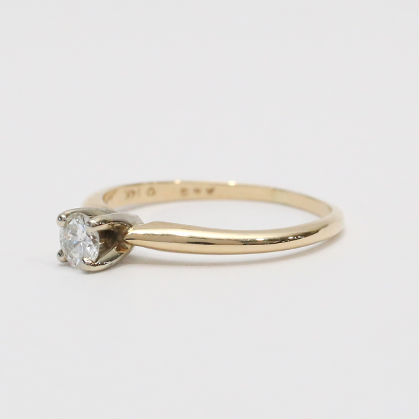 Inel Logodnă cu Diamante din Aur Galben 14k
