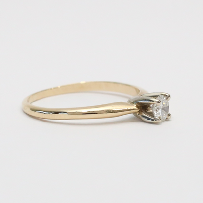 Inel Logodnă cu Diamante din Aur Galben 14k