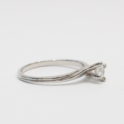 Inel Logodnă cu Diamante din Aur Alb 14k