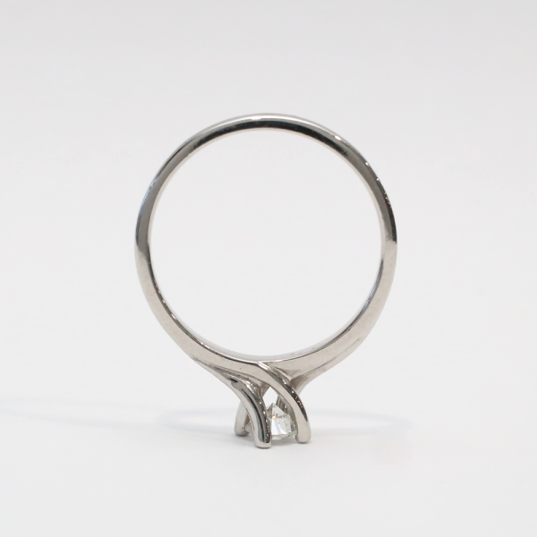 Inel Logodnă cu Diamante din Aur Alb 14k