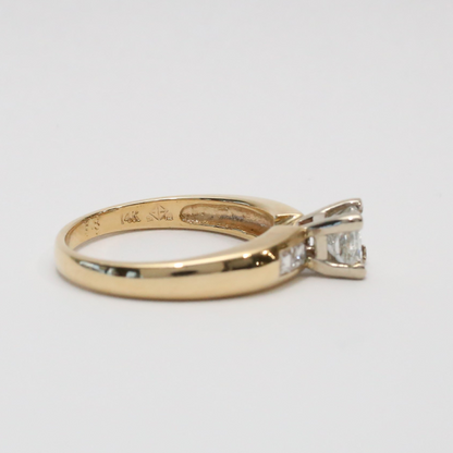 Inel Logodnă cu Diamante din Aur Galben 14k