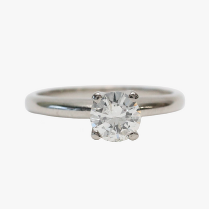 Inel Logodnă cu Diamante din Aur Alb 14k