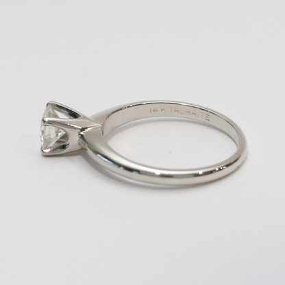 Inel Logodnă cu Diamante din Aur Alb 14k