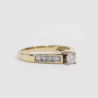 Inel Logodnă cu Diamante din Aur Galben 14k