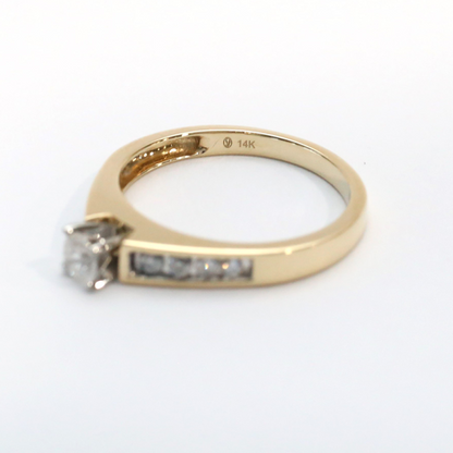 Inel Logodnă cu Diamante din Aur Galben 14k