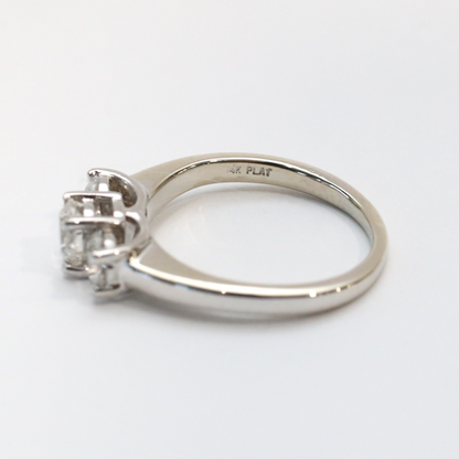 Inel cu Diamante din Aur Alb 14k & Platină