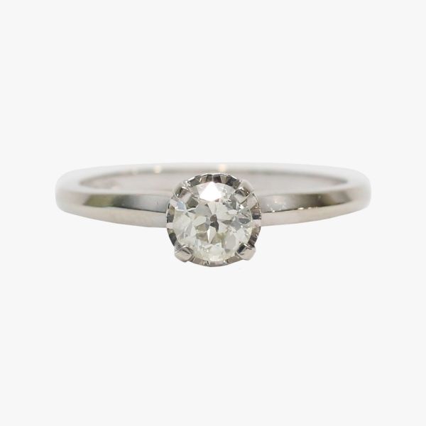 Inel Logodnă cu Diamante din Aur Alb 14k