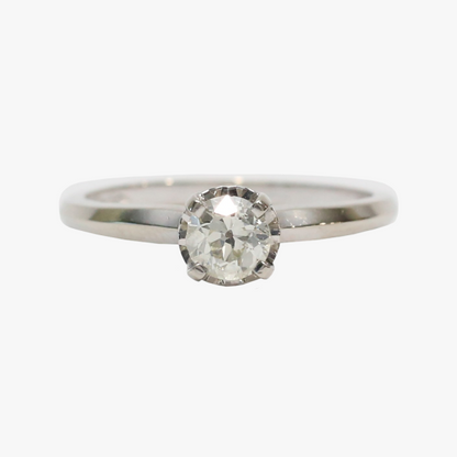 Inel Logodnă cu Diamante din Aur Alb 14k