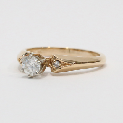 Inel Logodnă cu Diamante din Aur Galben 14k