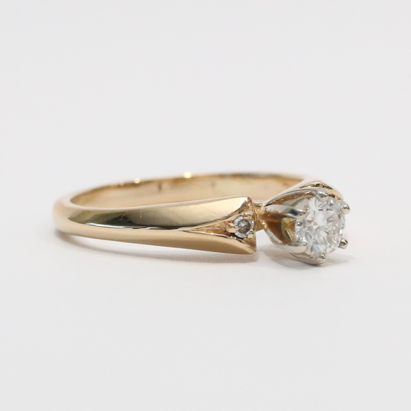 Inel Logodnă cu Diamante din Aur Galben 14k