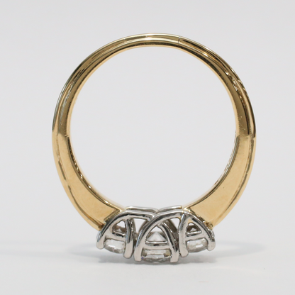 Inel cu Diamante Trecut, Prezent, Viitor din Aur Galben 18k & Platină