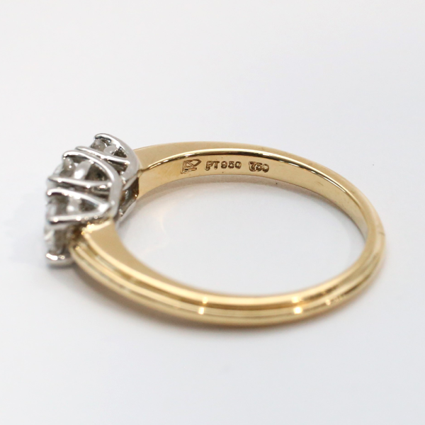 Inel cu Diamante Trecut, Prezent, Viitor din Aur Galben 18k & Platină