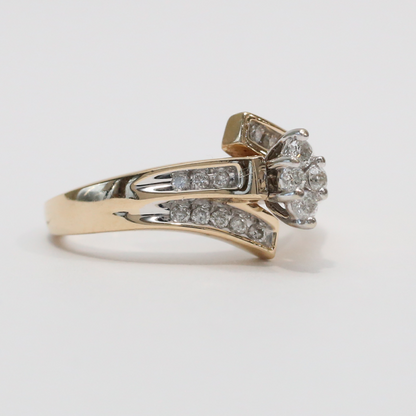 Inel cu Diamante din Aur Galben 14k