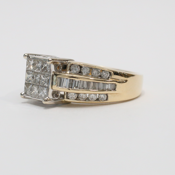 Inel cu Diamante din Aur Galben 14k