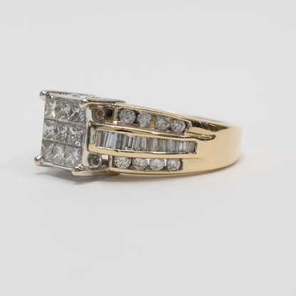 Inel cu Diamante din Aur Galben 14k