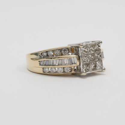 Inel cu Diamante din Aur Galben 14k