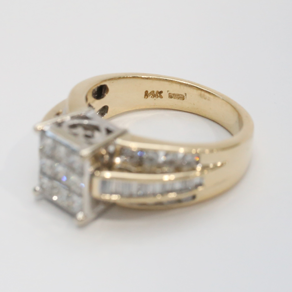 Inel cu Diamante din Aur Galben 14k