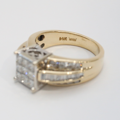 Inel cu Diamante din Aur Galben 14k