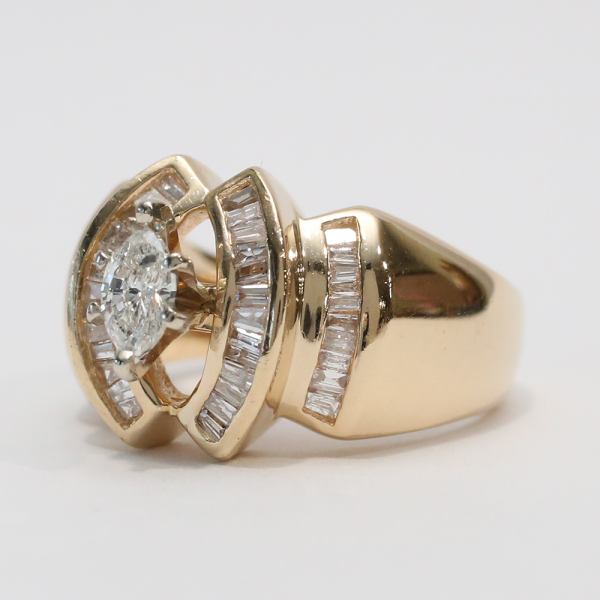 Inel cu Diamante din Aur Galben 14k