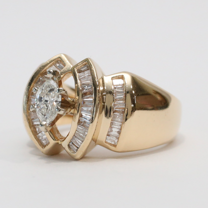 Inel cu Diamante din Aur Galben 14k