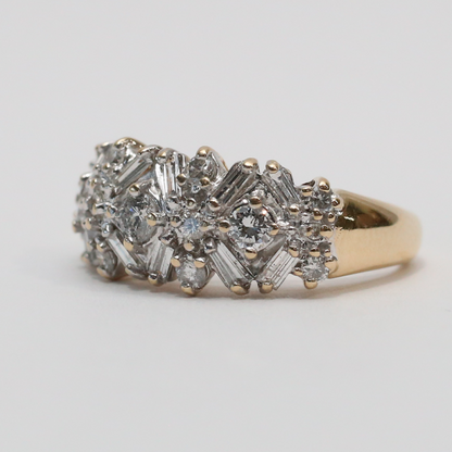 Inel cu Diamante din Aur Galben 14k