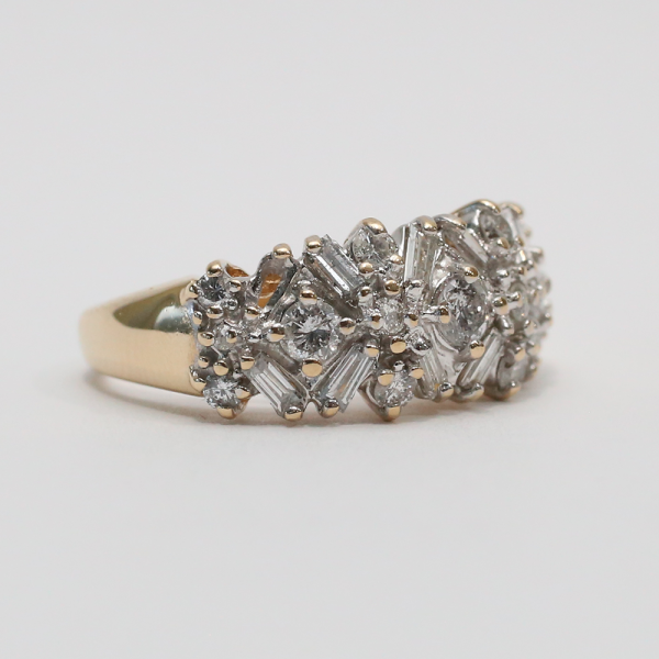 Inel cu Diamante din Aur Galben 14k