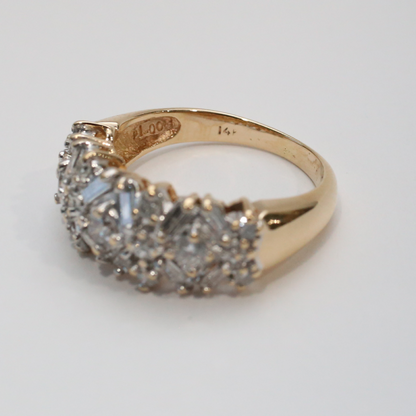 Inel cu Diamante din Aur Galben 14k