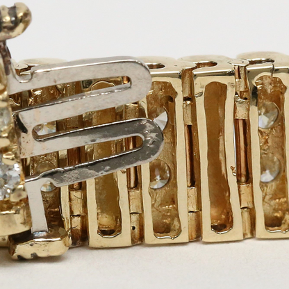 Brăţară Largă cu Diamante din Aur Galben 14k