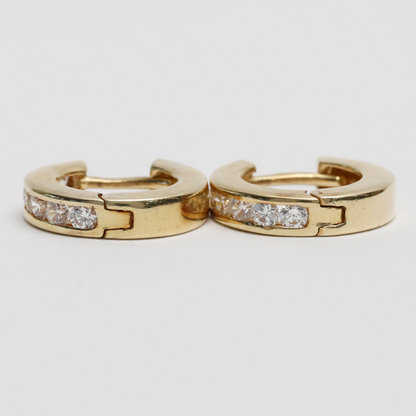 Cercei cu Diamante din Aur Galben 14k