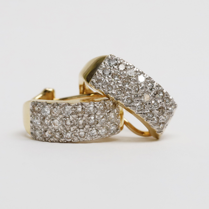 Cercei cu Diamante din Aur Galben 14k