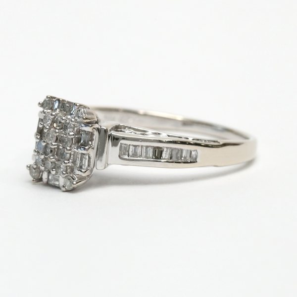 Inel cu Diamante din Aur Alb 14k