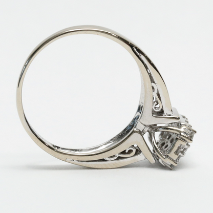 Inel cu Diamante din Aur Alb 14k