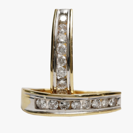Cercei cu Diamante din Aur Galben 14k