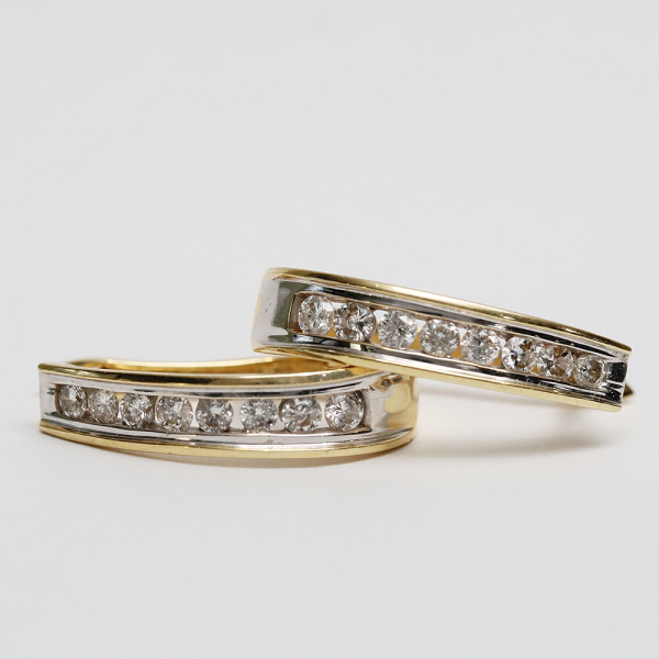 Cercei cu Diamante din Aur Galben 14k