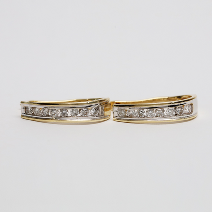 Cercei cu Diamante din Aur Galben 14k