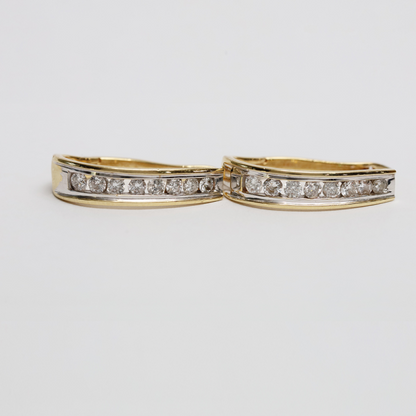Cercei cu Diamante din Aur Galben 14k
