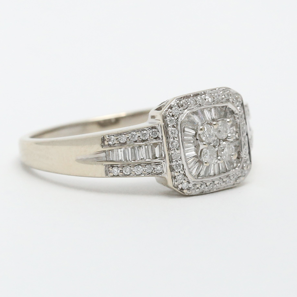 Inel cu Diamante din Aur Alb 14k