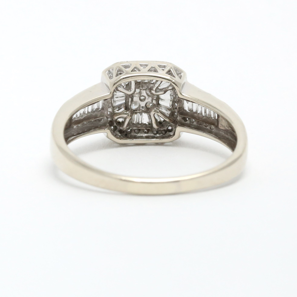 Inel cu Diamante din Aur Alb 14k