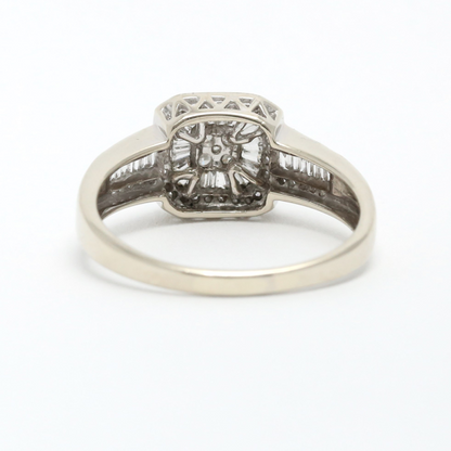 Inel cu Diamante din Aur Alb 14k