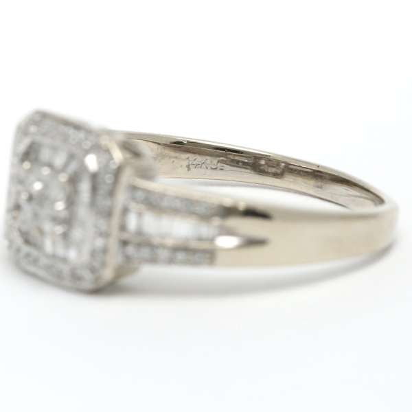 Inel cu Diamante din Aur Alb 14k