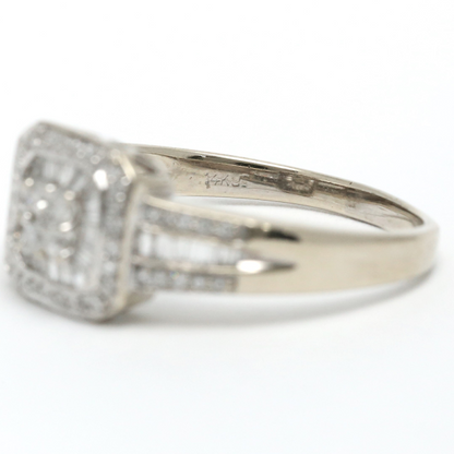 Inel cu Diamante din Aur Alb 14k