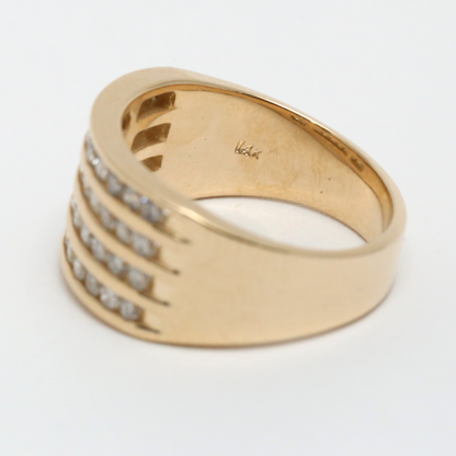 Inel cu Diamante din Aur Galben 14k