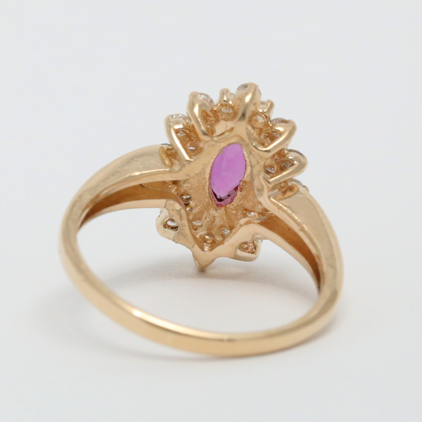 Inel cu Diamante & Spinel din Aur Galben 14k