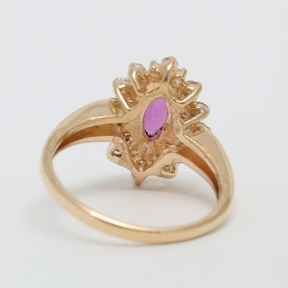 Inel cu Diamante & Spinel din Aur Galben 14k