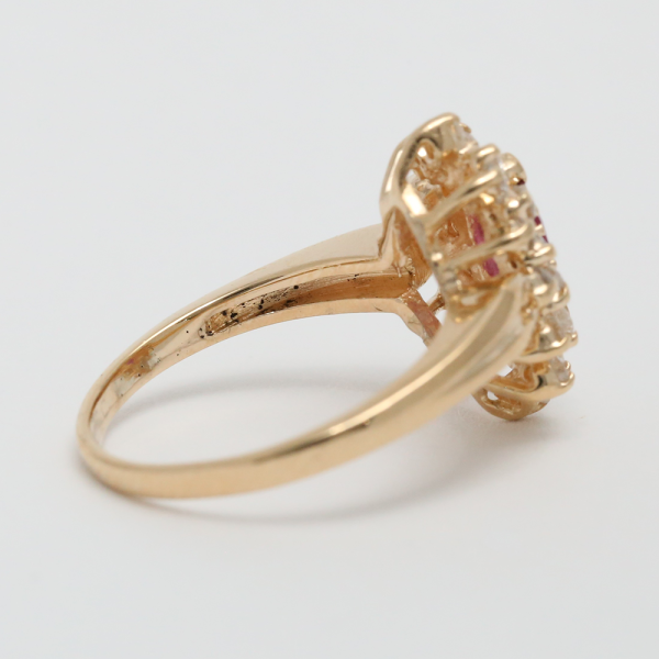 Inel cu Diamante & Spinel din Aur Galben 14k