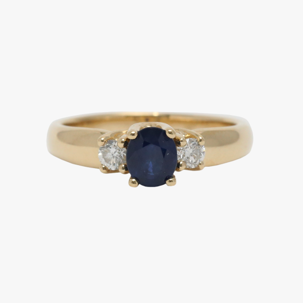 Inel cu Diamante & Safire din Aur Galben 14k