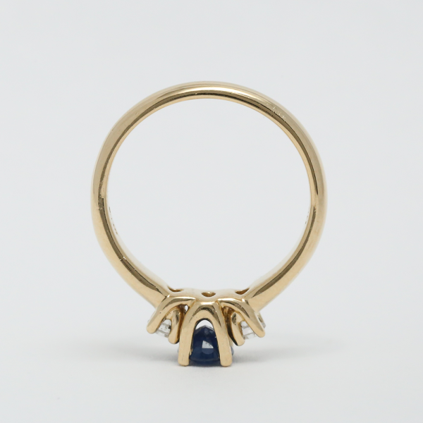 Inel cu Diamante & Safire din Aur Galben 14k