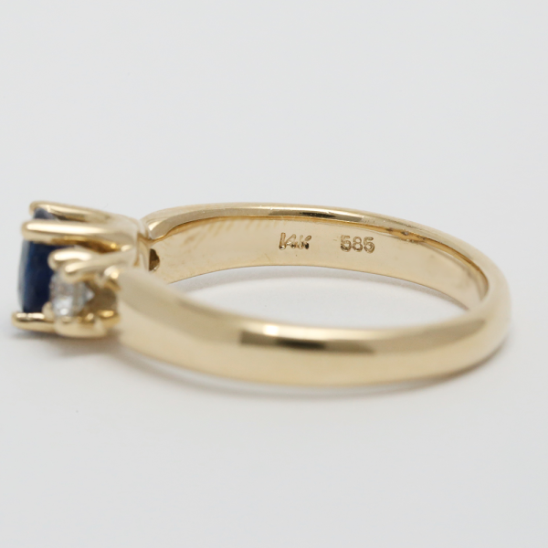 Inel cu Diamante & Safire din Aur Galben 14k